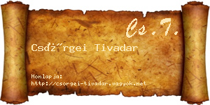 Csörgei Tivadar névjegykártya