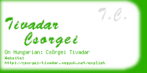 tivadar csorgei business card